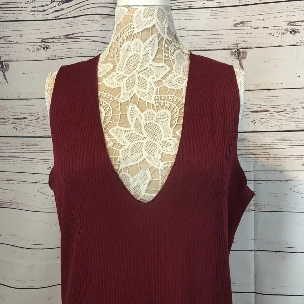 NWT Dual Nature ribbed dress in wine from Nordstrom Rack size large